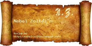 Nebel Zoltán névjegykártya